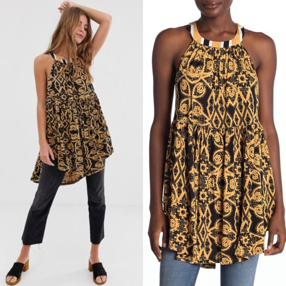 Free People Mimi Tunic - Black & Gold - Picture 3 of 11